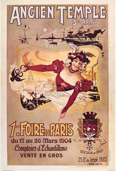 Affiche de la première Foire de Paris datant de 1904