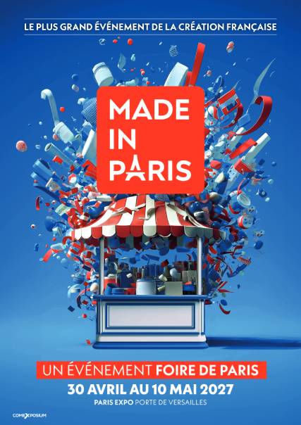 Affiche Made in Paris 2027, événement Foire de Paris dédié au savoir-faire français