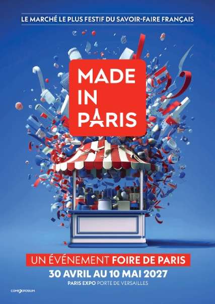 Affiche Made in Paris 2027, événement Foire de Paris dédié au savoir-faire français
