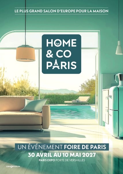 Affiche Home & Co Paris 2027, événement Foire de Paris dédié à la maison