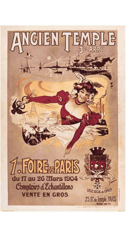 Affiche de la première Foire de Paris datant de 1904