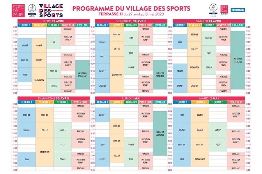 Programme Village des Sports