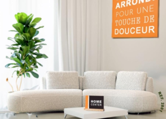 canapé blanc marque home center dans un salon blanc