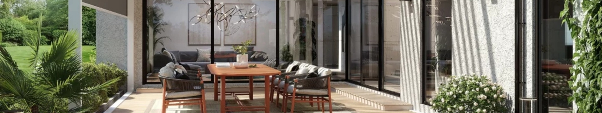 terrasse a ciel ouvert devant maison moderne