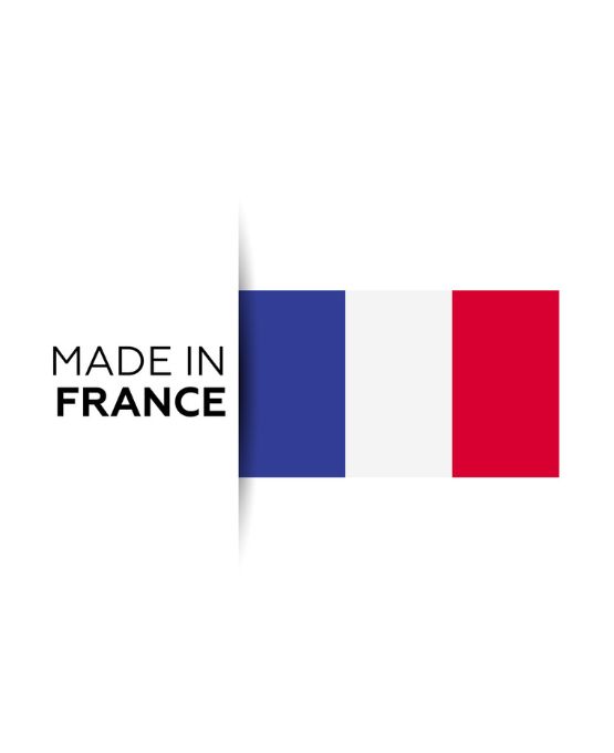 Logo "Made in France" avec l'illustration du drapeau tricolore et une typographie moderne